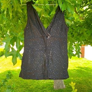 Glittery black top